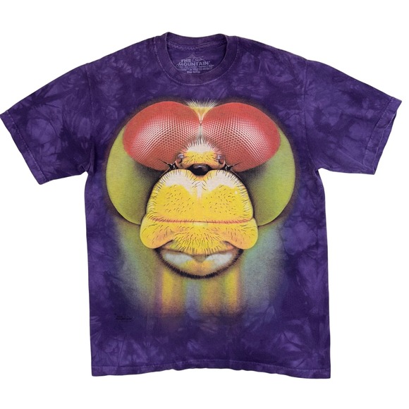 The Mountain Other - The Mountain Fly Face Graphic Tee Purple Tie Dye Insect Shirt Small 96926